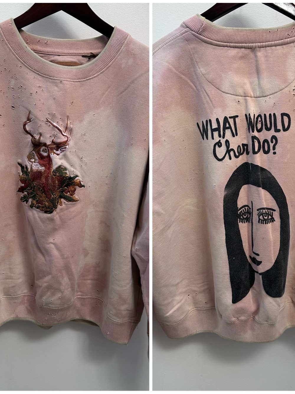 1 of 1 Custom Vintage Field Tested Buck Embroidered Sweatshirt Shari Elf XL/XXL